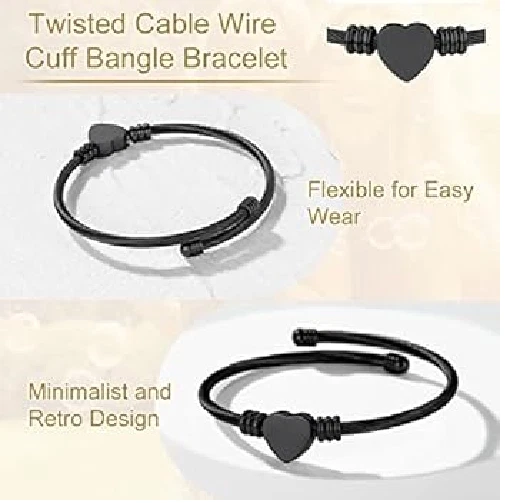 Hermoso Brazalete U7 Corazón Dije Brazalete Abierto Amor Corazón-REGALO Foto 3 de 4