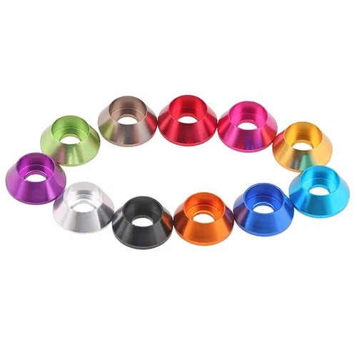 M2 M2,5 M3 M4 M5 M6 M8 Farben eloxiertes Aluminium Lastspreizkegelscheiben - Picture 4 of 20