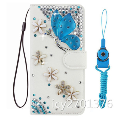 Bling Handy Tasche Schutzhülle Book Case Flip Cover Wallet Etui Hülle PU Leder 7