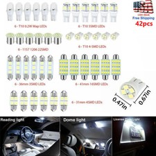 42x Kit de bombillas LED interiores maletero coche domo matrícula 6000K juego