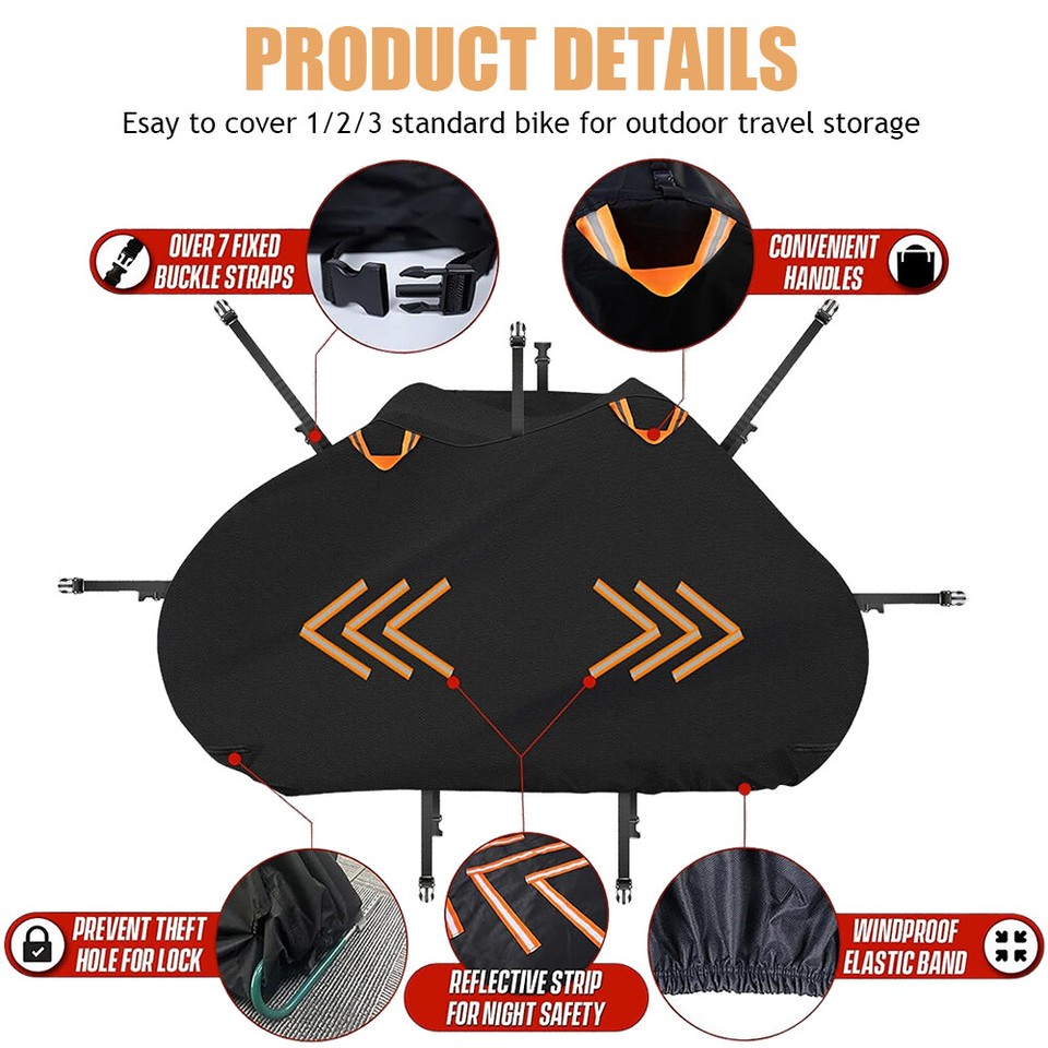 Bike Rack Cover Heavy Duty Bike Cover for Transport on Rack Outdoor Waterproof Bicycle ...