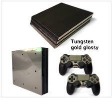 Sony PS4 Pro Console and Controller Skins / Decal -- Tungsten Gold Film TGG 