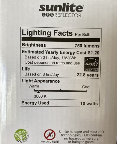 6 Pack Sunlite LED Reflector Bulbs Floodlight/Spotlight. New (Sealed) - Picture 2 of 6