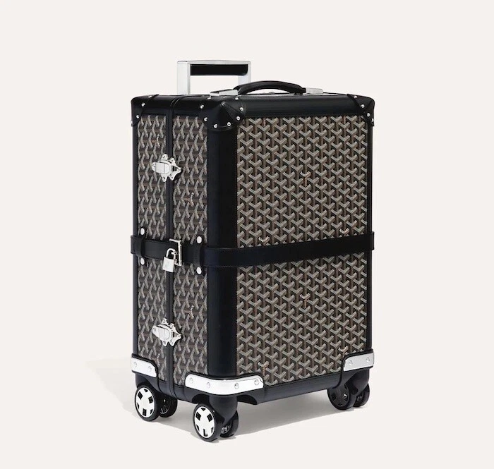 Black Coated Canvas Bourget Trolley PM Rolling Trunk Luggage