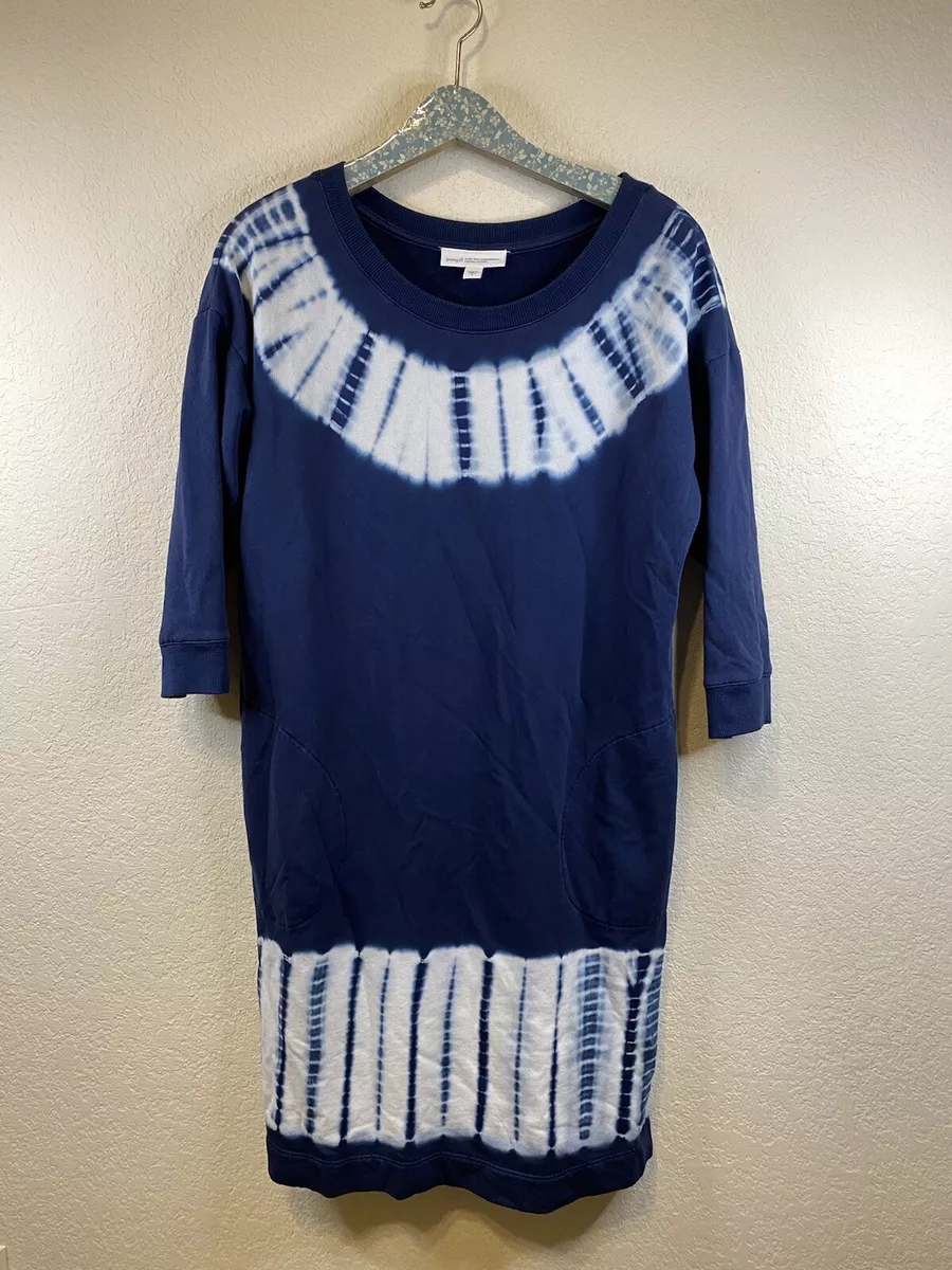 Pure Jill J. Jill Size Small O.G.C. Authentic Tie-Dyed Dress Blue 3/4  Sleeves