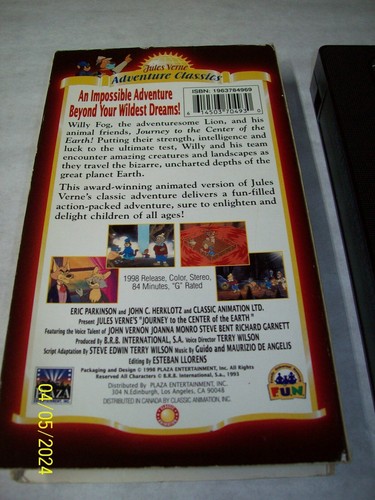 Vhs - Jules Verne's Journey To The Center Of The Earth Kids Cartoon Boys Girls - Picture 2 of 3