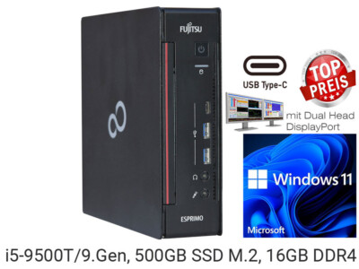Fujitsu Esprimo I5-9500T 16GB DDR4 500GB SSD USB-C Windows 11