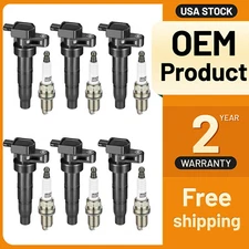 6 Ignition Coils Pack UF546 and Iridium Spark Plug For 2007-2008 Rondo 2.4L l4