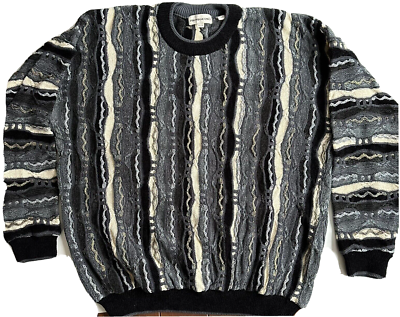 Coogi ニットポロ XL 90s Pronto Uomo Mens XL 90s Knit Textured Coogi Style Sweater Pullover