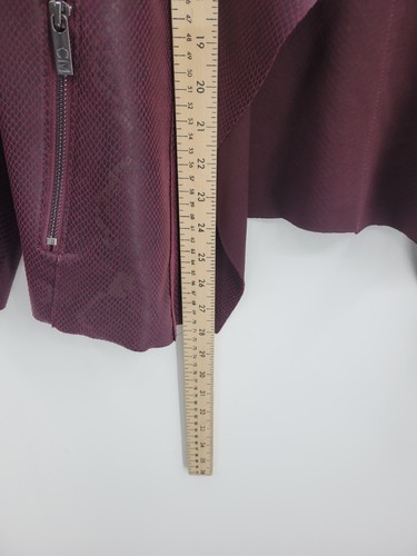 Catherine Malandrio Jacket Womens Plus 1X Maroon Waterfall Open Faux Leather - Picture 7 of 9