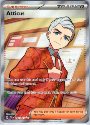 Atticus 134/131 NM Full Art 2025 Pokmon TCG Prismatic Evolutions Trainer | eBay Atticus 134/131 NM Full Art 2025 Pokmon TCG Prismatic Evolutions Trainer | eBay