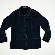 NADINE H. Damen Jeansjacke Gr. 40 dunkelblau Denim Jacke Blouson Baumwolle Knopf