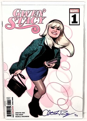 GWEN STACY #1 | Adam Hughes Cover Signed in Purple by Christos Gage | Spider-Man