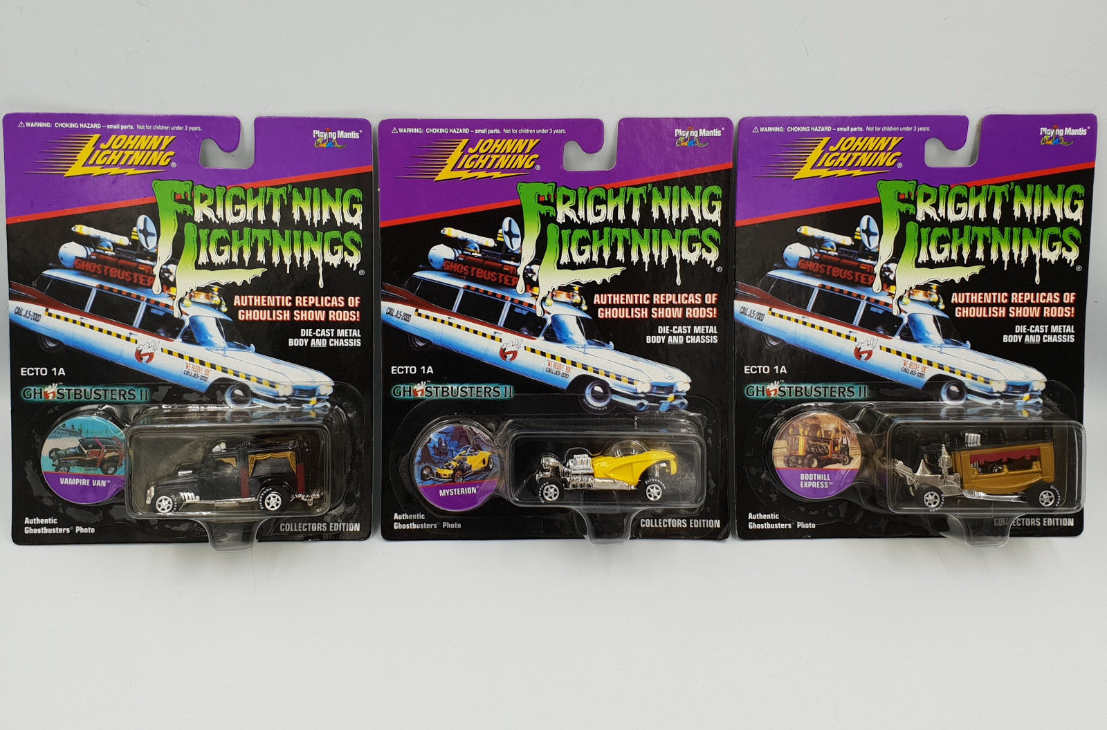 CARS : FRIGHTNING LIGHTNING DIE CAST BOOTHILL EXPRESS, VAMPIRE VAN, MYSTERION