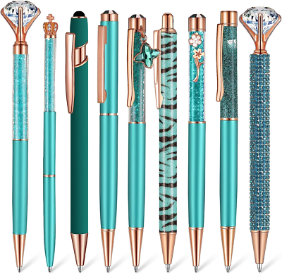 9 Pcs Glitter Diamond Ballpoint Pen Set - Cute Gifts for Women
