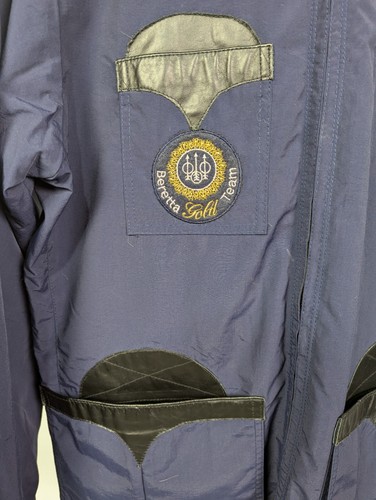 JOHN STORM Abbigliamento da Tiro Giacca Full Zip Trap Skeet Tg 46 Bordo in Pelle Navy - Foto 3 di 6