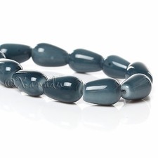 Bluish Gray Wholesale Teardrop Glass Beads G6939 - 20, 50 Or 100PCs