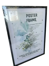 16x24 Poster Frame Black, Vertical & Horizontal Wall Hanging Large Picture New