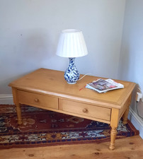 Vintage G Plan Light Oak Coffee Table Two Full Width Drawers