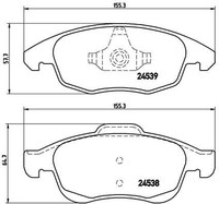 2X Brembo Bremsbelagsatz, Scheibenbremse P 61 083 FüR CitroËN DS Peugeot