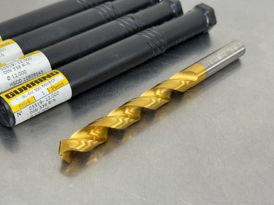 (4) Guhring 12mm HSCO Drill TiN Coated, Split Point 5xD Jobber 9055190120000