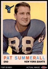 1959 Topps #41 Pat Summerall Giants-FB Arkansas 7 - NM