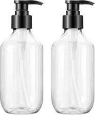 Pump Bottle Dispenser Clear 2 Pack 300ml/10oz Empty Plastic Liquid Soap