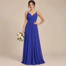 David's Bridal Long Bridesmaid Dress Cobalt Blue Size 0