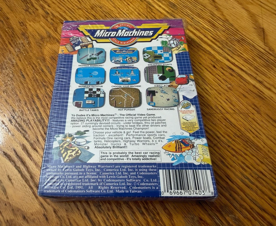 codemasters Micro Machines complete in box seal nintendo nes poster factory MINT - Image 2 of 4