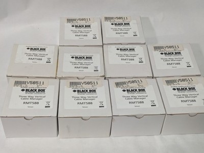 Black Box RMT588 Three-Way Vertical Cable Manager 10-Pack - NIB with Hardware