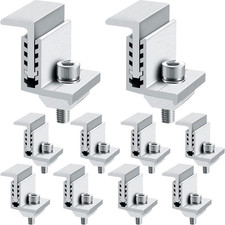 10 Solar Panel End Clamp Mounting Z Bracket Mid Clamps Aluminum Rail End Clamps