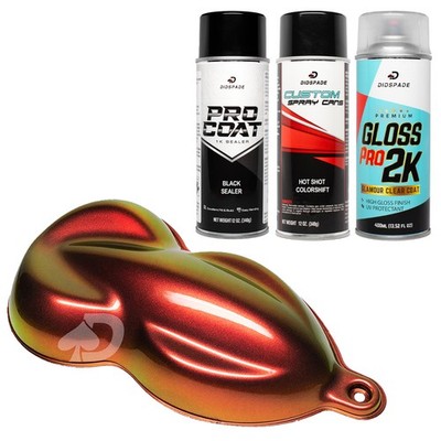 Hot Shot ColorShift Aerosol - Chameleon Spray Paint Kit (Orange Copper Red Gold)