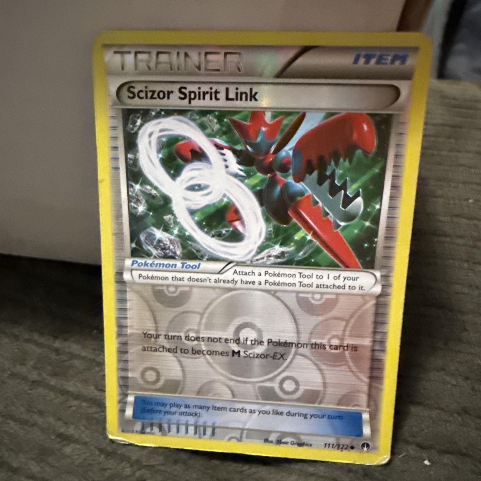 Scizor Spirit Link [Reverse Holo] 111/122 Breakpoint MP/HP Pokemon Card
