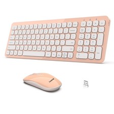 LeadsaiL Wireless Keyboard and Mouse Combo, Ergonomic Wireless Mouse and Keyb...