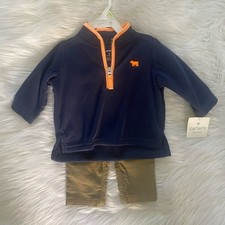 NEW w/Tag-Baby Boy's CARTER'S 2Piece Pant/PullOver Fleece Set Sz 3mths