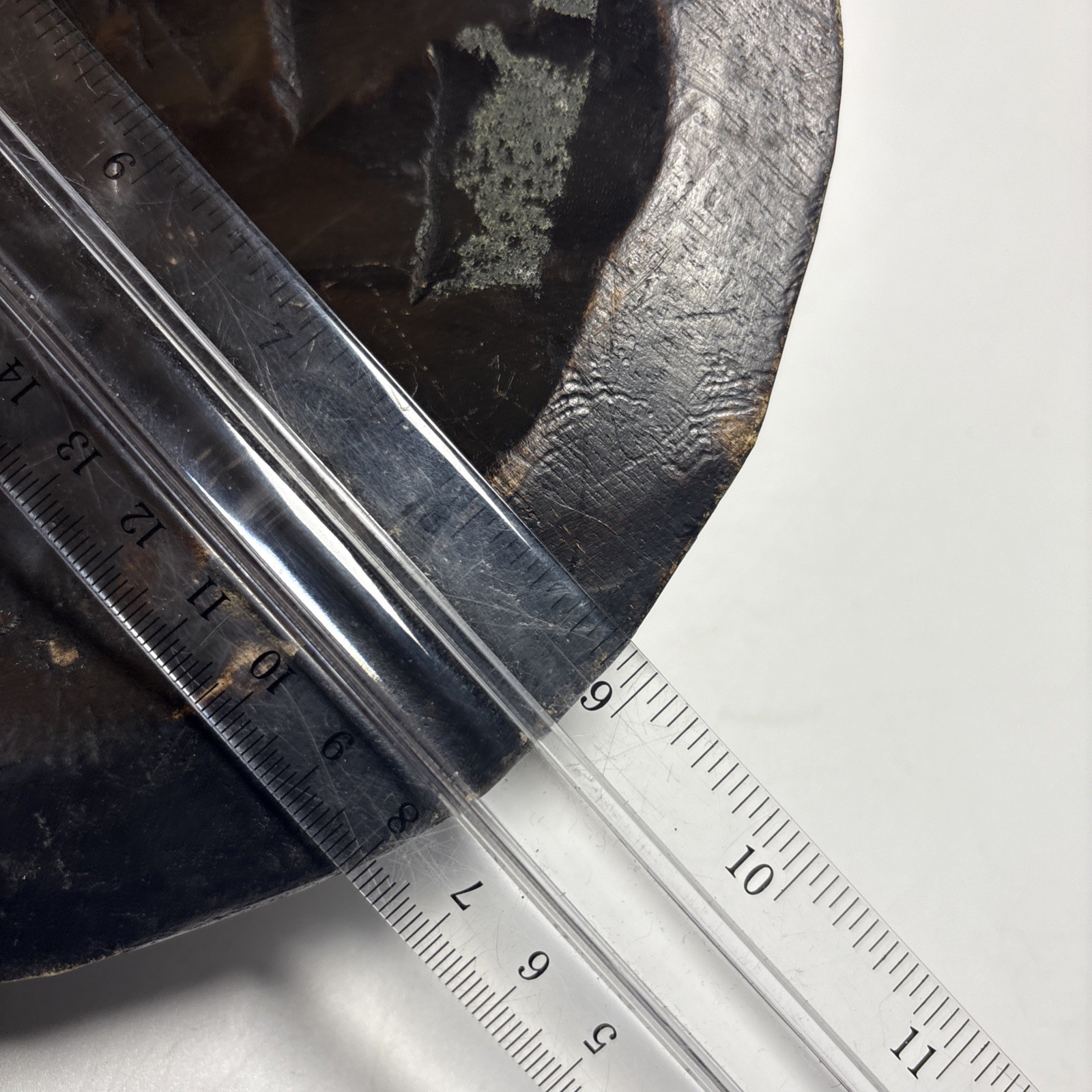 Vintage African Hand Made Carved Round Wood Beaded Tribal Mask W/Stand