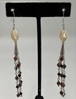 925 Sterling Silver Mother of Pearl/Glass/Jasper Earrings 7.1g — photo 1
