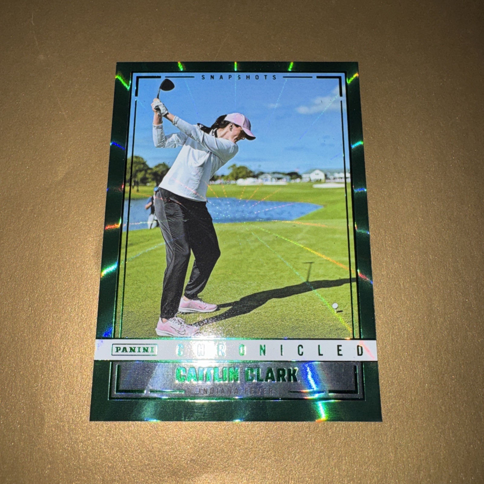 2025 Panini Caitlin Clark Chronicled Green Laser #95 Snapshots DSG Exclusive SSP