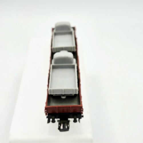 Marklin #4515 HO Low Sided 4 Axle Gondola Bogie Car w/ 2 Mercedes Truck 1957 Box - Picture 9 of 14