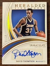 2021-22 Immaculate David Thompson Auto #'d /10 Gold Heralded Signatures #HS-DVT