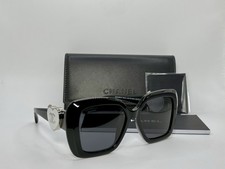 New Authentic CHANEL Sunglass 5518A c.501/T8 Black w/White Clasp Heart POLARIZED