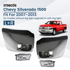 For 2007-2013 Chevy Silverado 1500 Bumper End Caps Set Chrome W Fog Light Lhrh