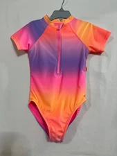 New Wonder Nation Ombre Rash Guard 1pc Girls Short Sleeve UPF 50+ Many Sizes