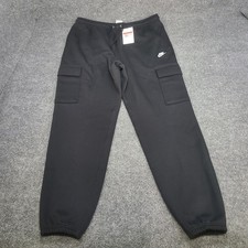 Nike Pants Mens Large Black Futura Club Fleece Cargo Cuff Brushed Jogger Sweats