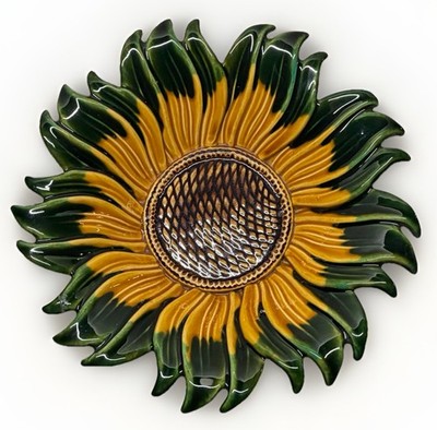 Seltene Grand Plat / Coupe Tournesol Aus Barbotine Vallauris Nicht Signiert