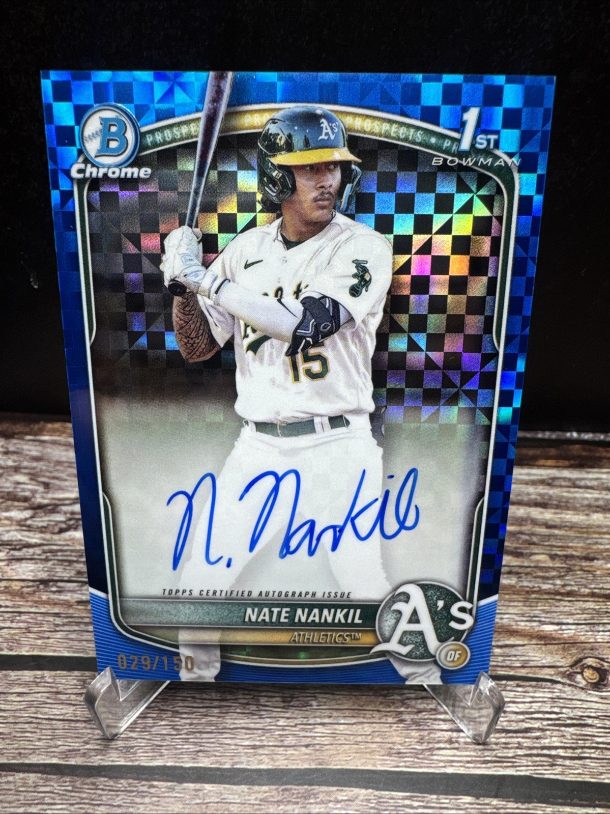 2025 Bowman Nate Nankil Chrome Prospect Blue X-Fractor Auto /150 #CPA-NN (RC)