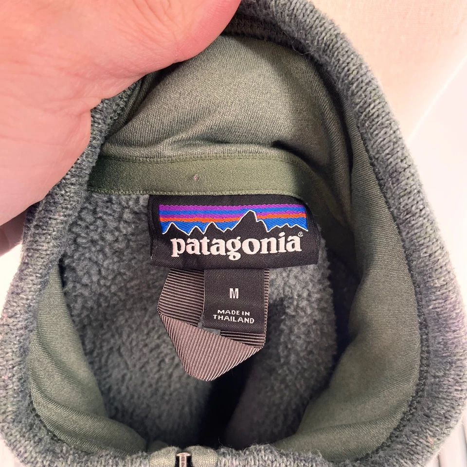 Mujer MED Patagonia Better Suéter Medio Cuarto Cremallera River Rock Verde Chaqueta Foto 3 de 4