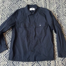 NN07 Wilas 1449 Ripstop Organic Cotton Overshirt Navy Shirt Jacket Mens Large
