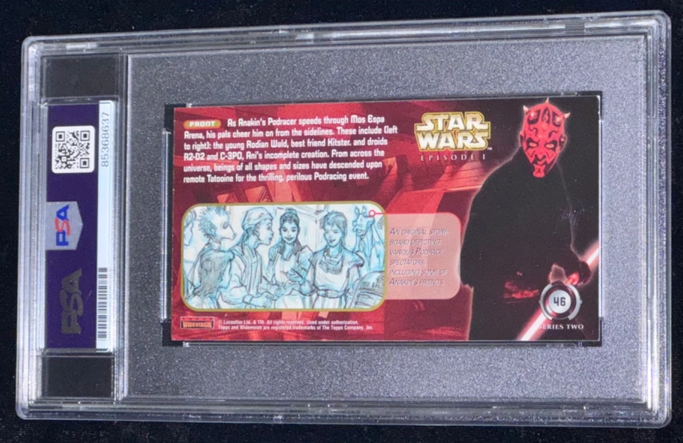 Kenny Baker & Anthony Daniels "Star Wars" Topps Ep 1 Signed Rookie Card Auto PSA - Image 3 of 4