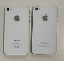 Lot of 2 Apple iPhone 4 A1332 A1349 White Untested For Parts AS-IS
